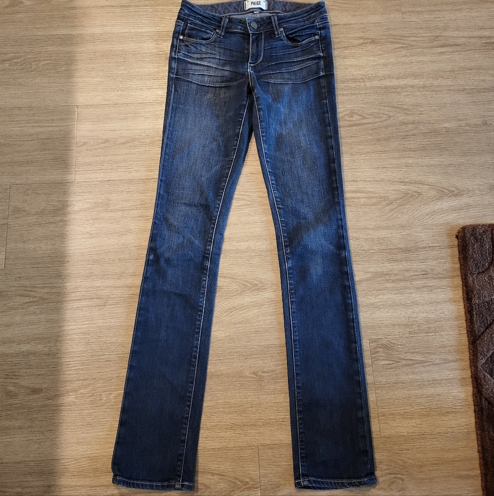 PAIGE Skyline Straight Dark Blue Jeans Size 25